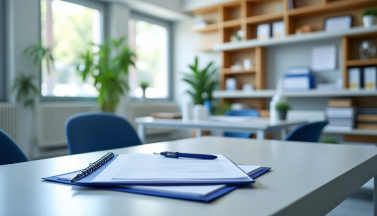 Salle d’attente d'un cabinet médical en France, lumineuse et accueillante