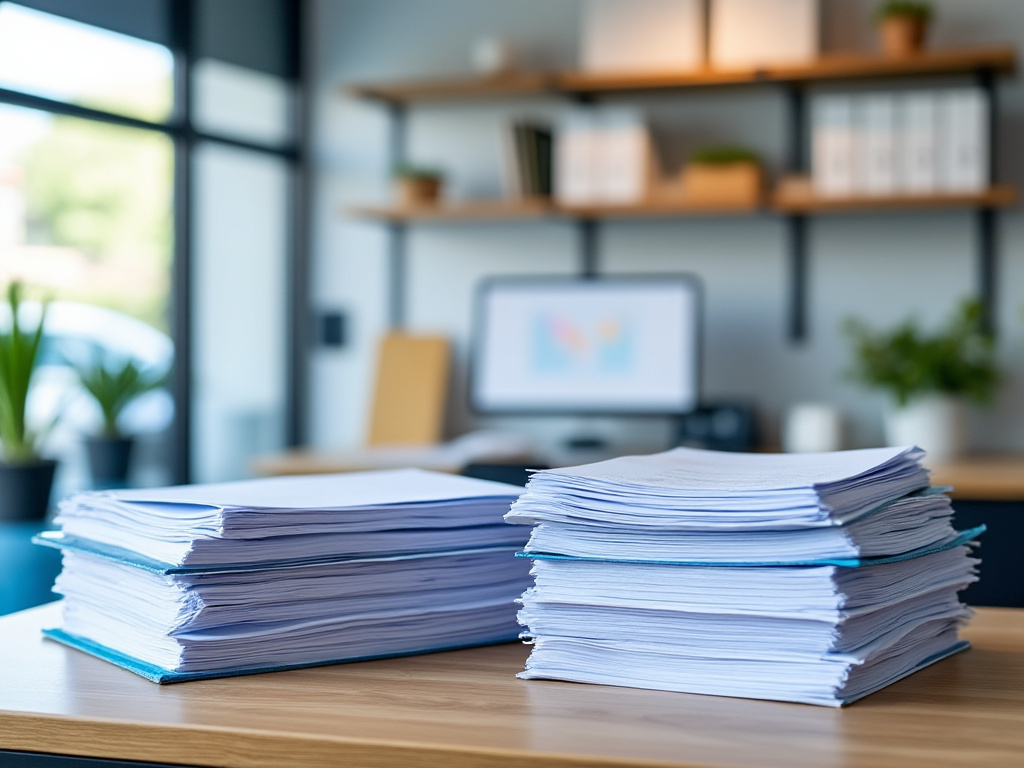 Dossiers et documents patients sur un bureau de cabinet médical