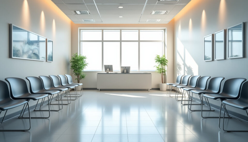 Salle d'attente d'un cabinet médical français