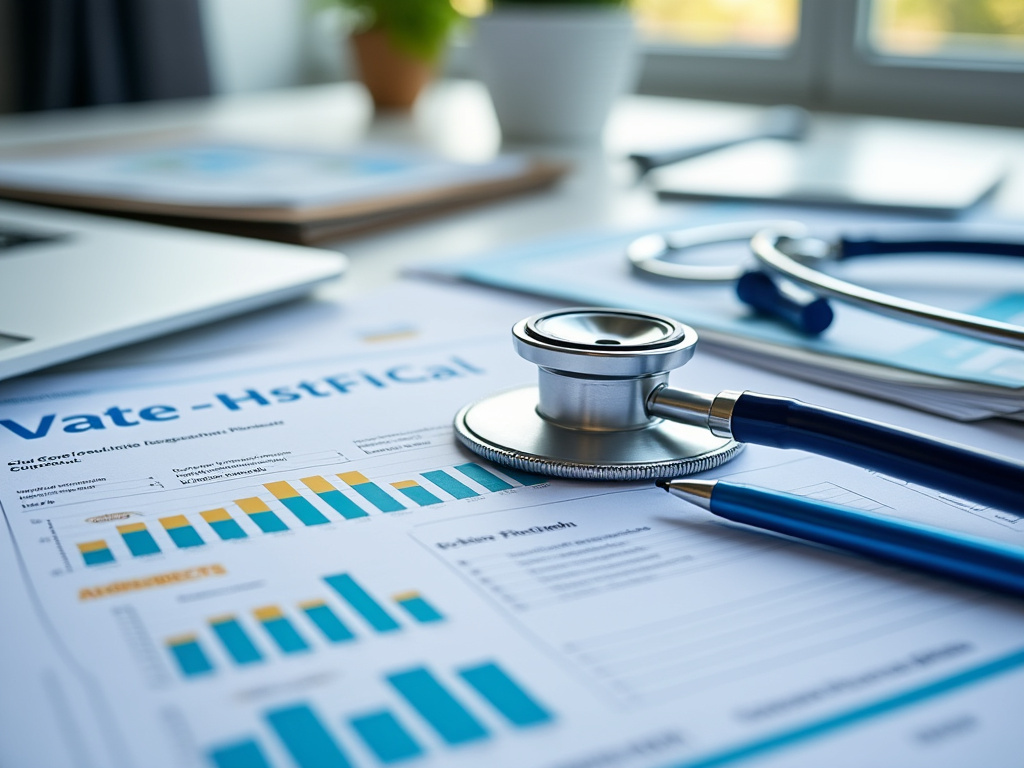 Documents patients et carte Vitale sur bureau de consultation