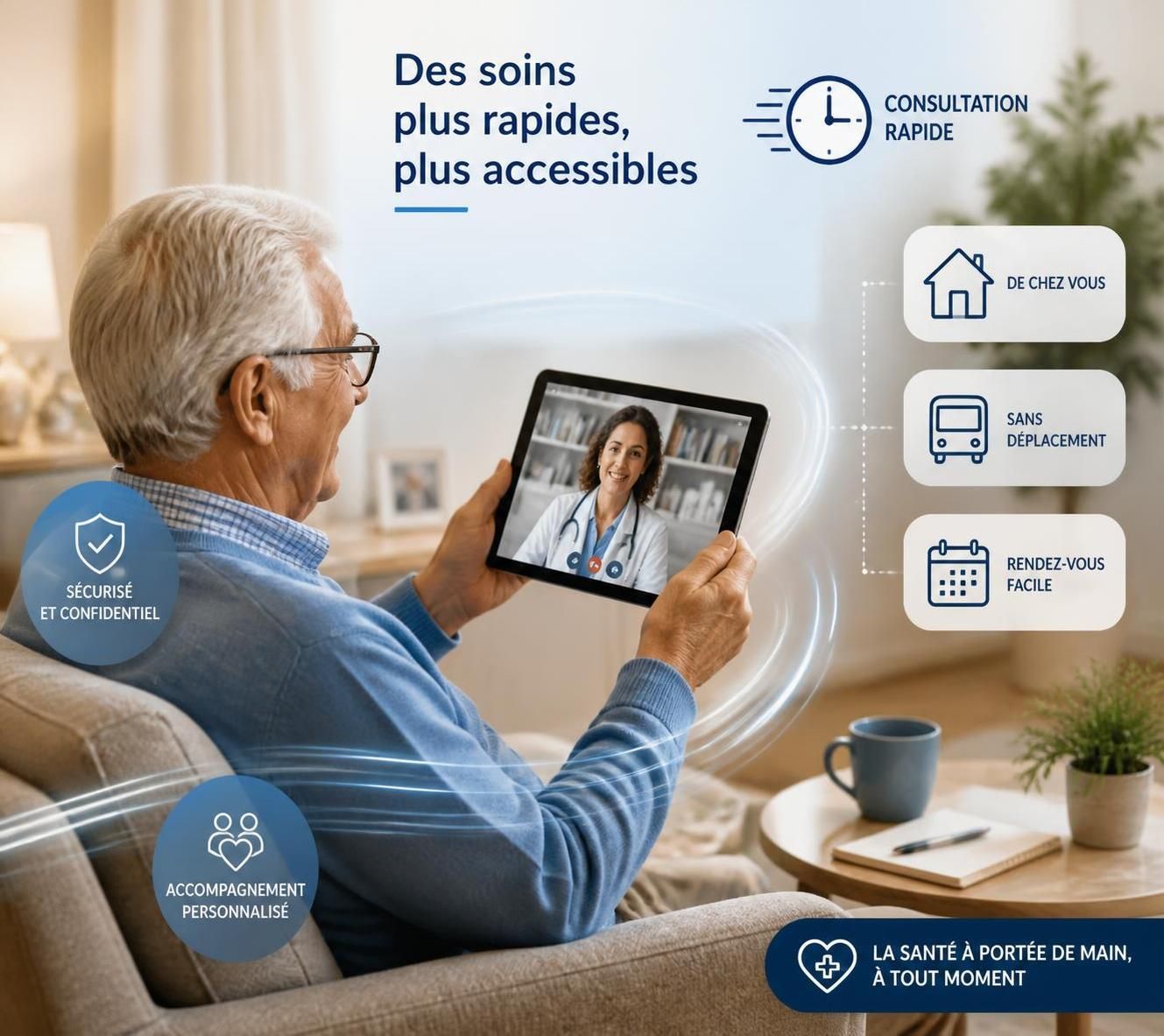 accédez gratuitement à des consultations médicales en ligne 24h/24, 7j/7, pour des conseils rapides et fiables à tout moment.
